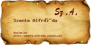 Szente Alfréda névjegykártya